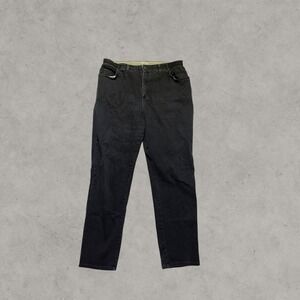 Lee Side Elastic Waist Jeans Black Straight Leg High Rise Stretch Denim 20W Long